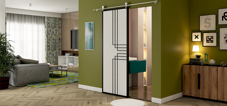 sliding bathroom door installation in Los Altos